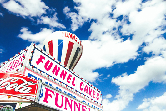 Photo of a funnel cake booth at a state fair